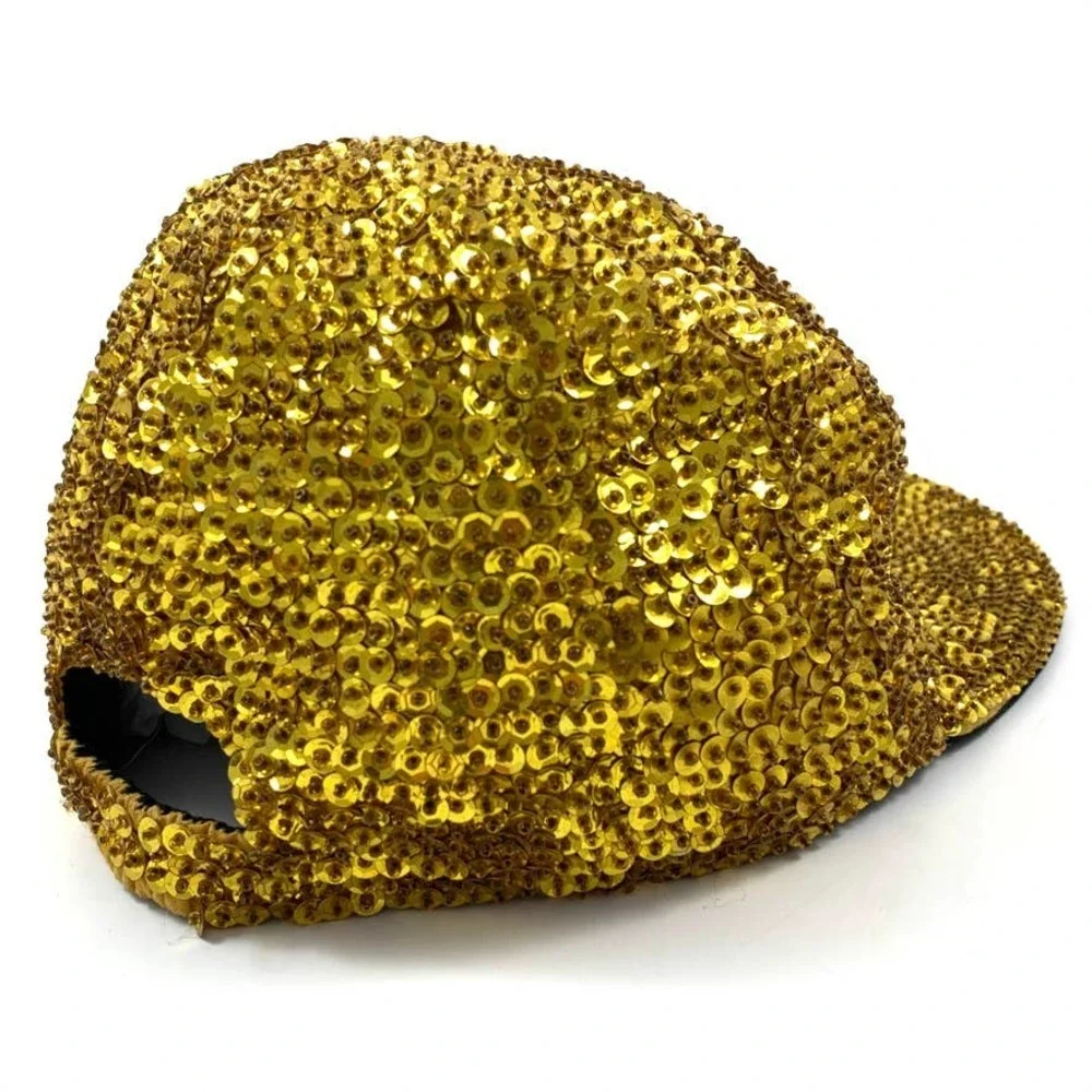 Rare 1980's gold sequin baseball cap by FASHION FANTASY - Picture 11 of 13